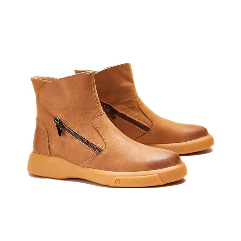 Brounvanm Ankle Boots Men Brown/Ginger Yellow/Khaki-1