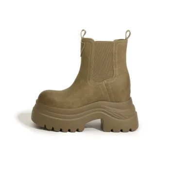 Milan Love Song Short Martin Boot High Heel Women's Solid Color