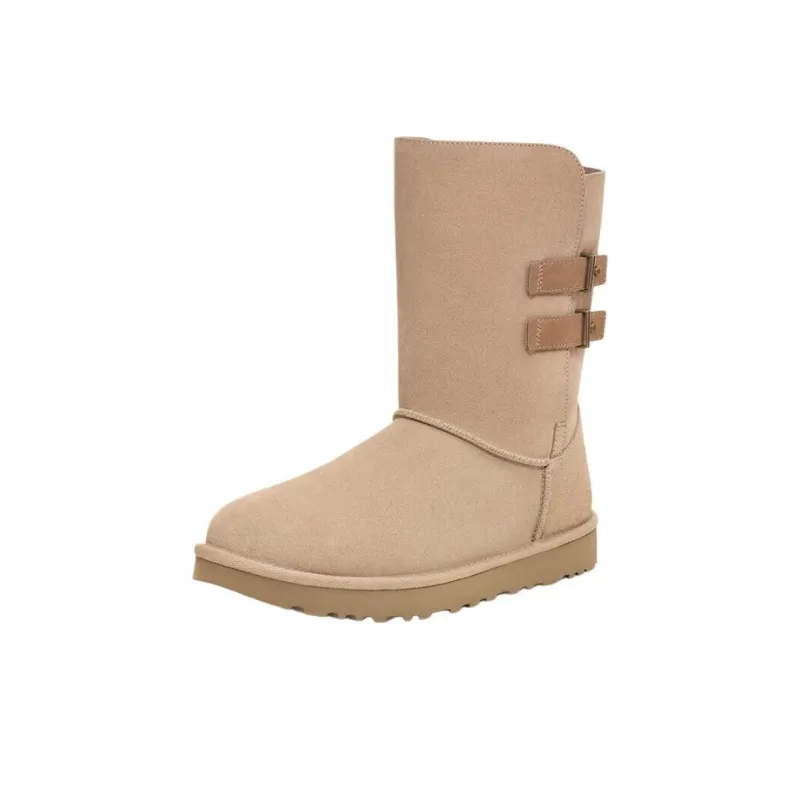 UGG Short Mid Calf Snow Boots Unisex Sand-2