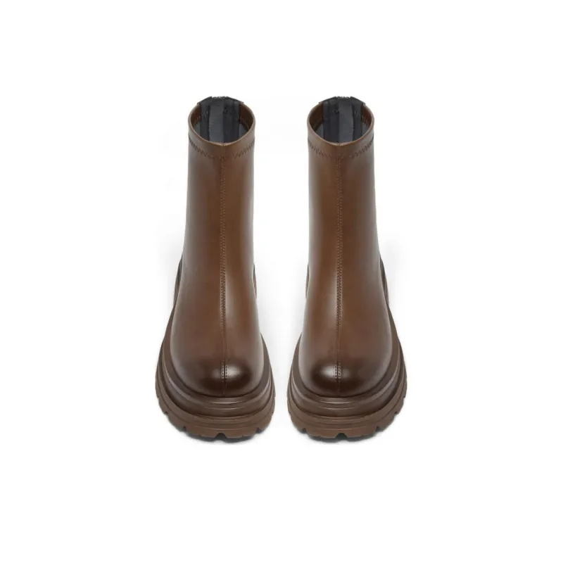 BELLE Ankle Boots 5.5cm Women's Ecru Black Brown-16