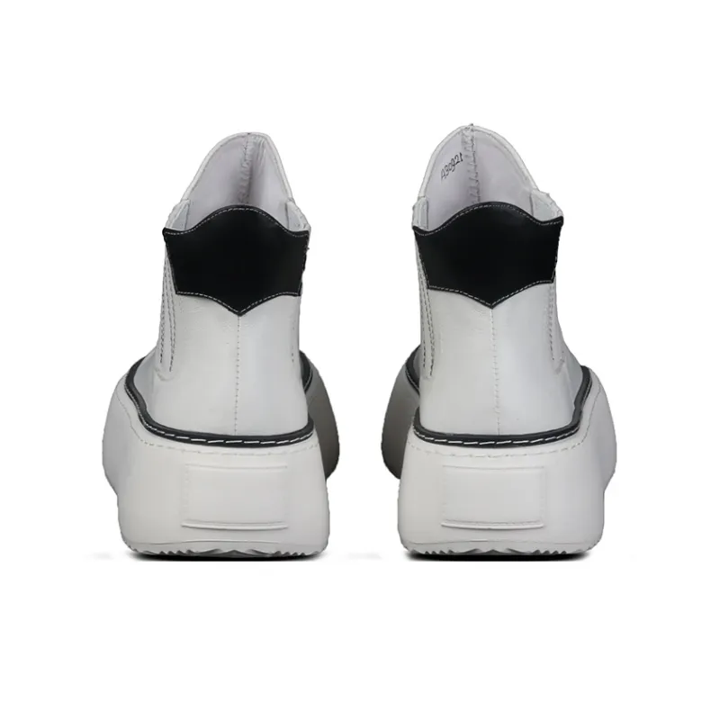 Thai Points Short Chelsea Boots Men's White-4