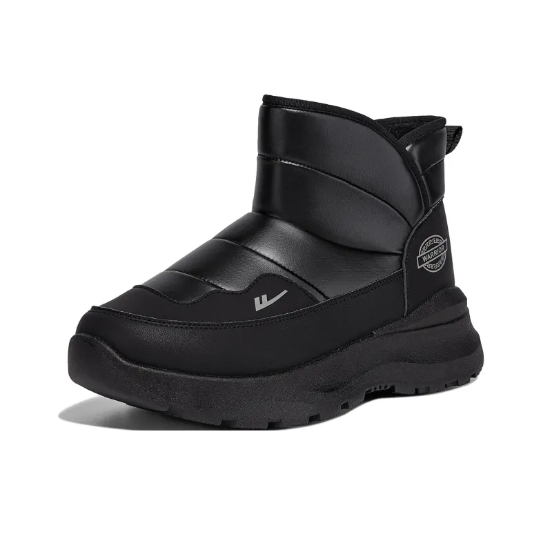 Warrior Warm Cushioning Height Increasing Short Snow Boots Men's Black-2