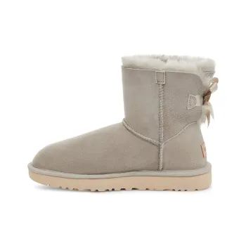 UGG Mini Bailey Bow Ii Fleece Lined Light Grey Women's