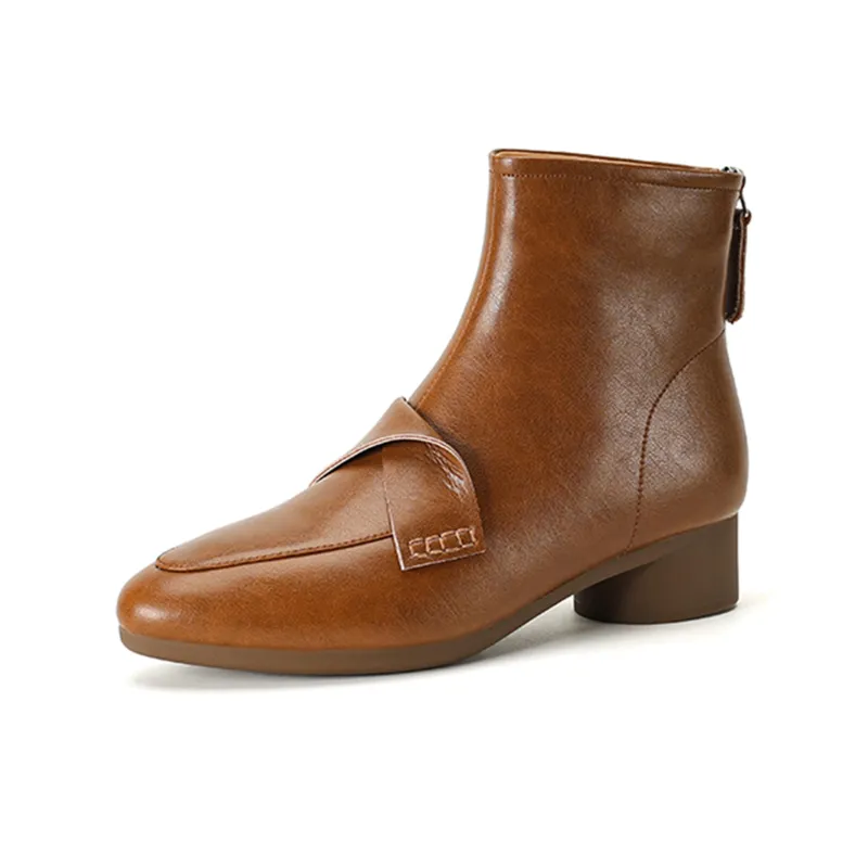 FLOWERSKAM Ankle Boots 3.5cm Women's Black/Brown/Caramel-6