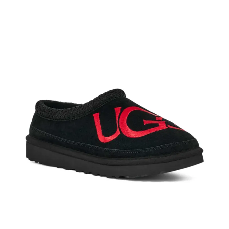 UGG Tasman Logo Slipper Black / Samba Red-3