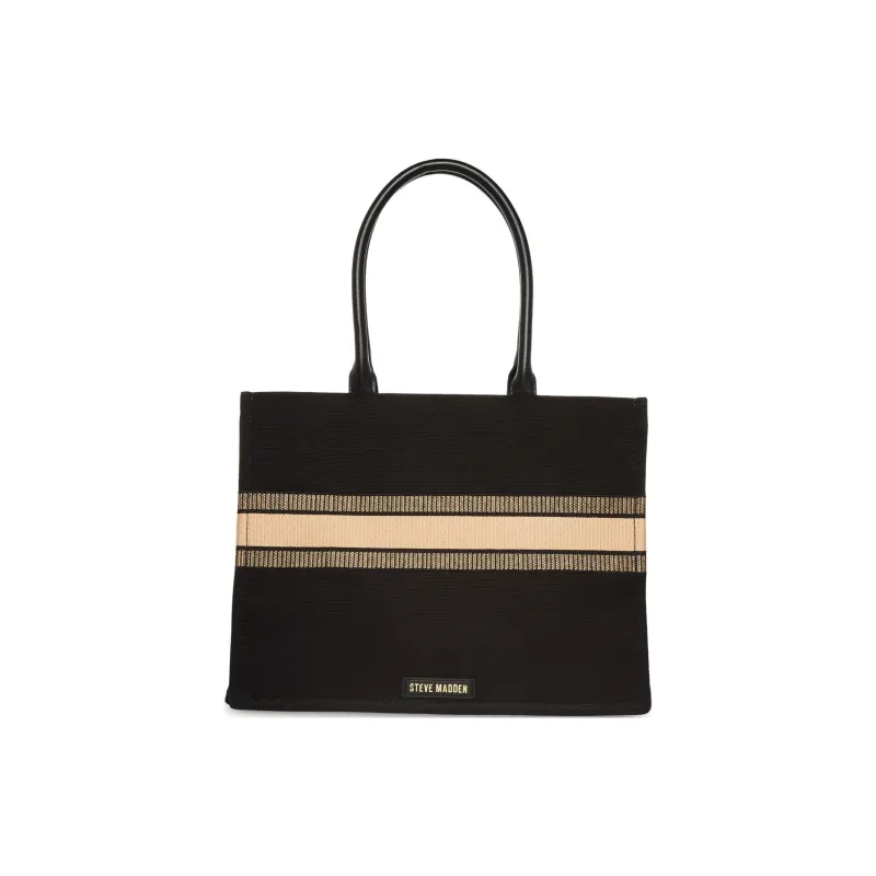 STEVE MADDEN Fabric Tote Bag Shopping Bag Handbag Women's Black-4