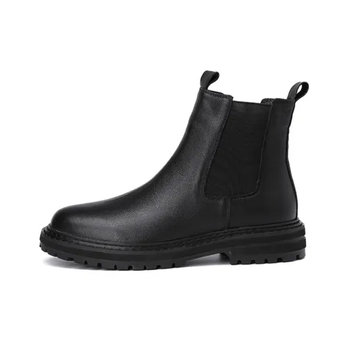 YEDANI Crew Chelsea Boots 4cm Men's Black
