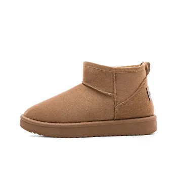 RENBEN Thermal Abrasion Resistant Cushioning Slip Resistant Short Snow Boots Women's Camel