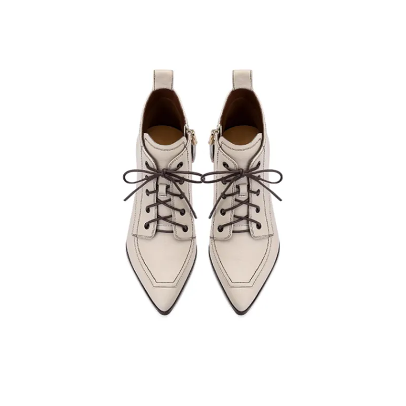 JESSICA SOPHIA Ankle Boots 5.5cm Women's Ecru-3