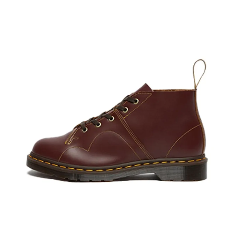 Dr.Martens Church Smooth Leather Monkey Boots Dark Red-0