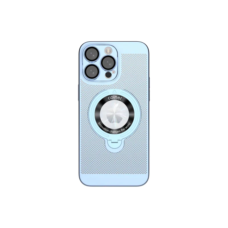 ZHUOJI PC Material Mesh Hole 360U Shield Stand Phone Case Compatible With Apple 16/15/14/13 Series-18