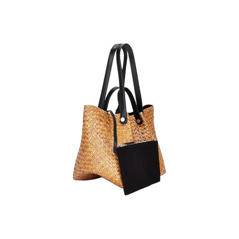 ALLSAINTS Straw Tote Bag Shopping Bag Shoulder Bag Handbag Small Size Women's Khaki-1