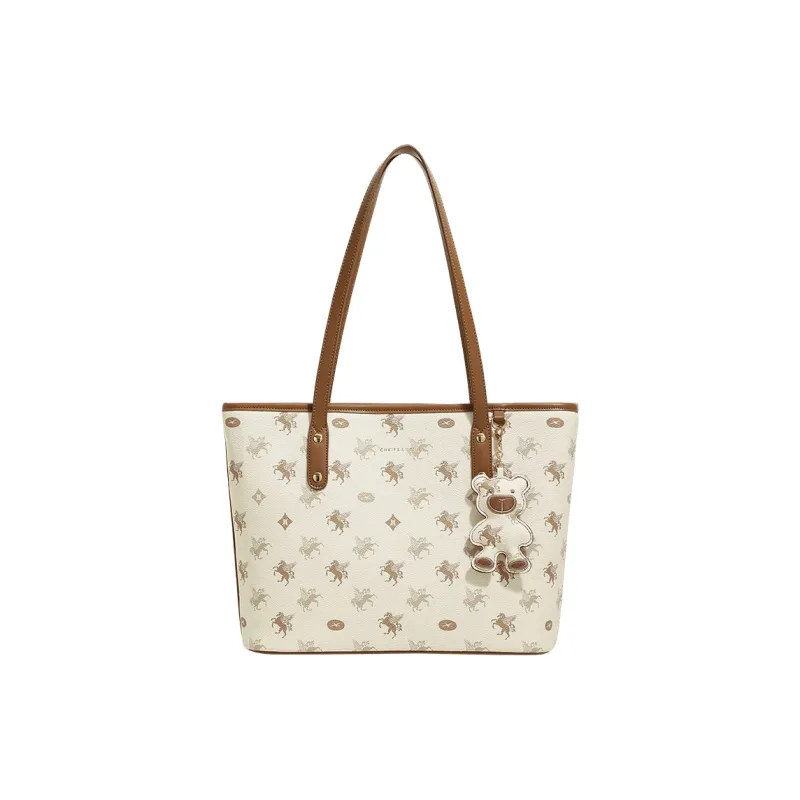 H YXIANG Cow Leather Tote Bag Shopping Bag Shoulder Bags Women's Nut Apricot/Ecru/Phantom Blue-0