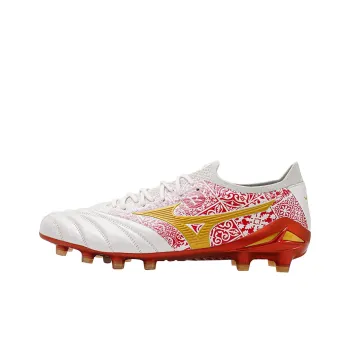 Mizuno Cushioning Anti Slip And Wear Resistant Soccer Shoes Unisex White Red