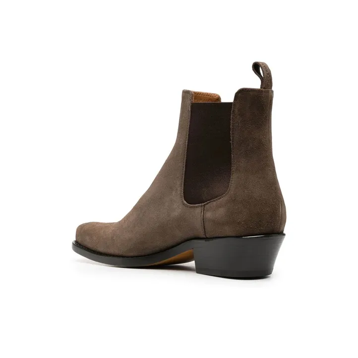 BUTTERO Square toe Suede Boots-3