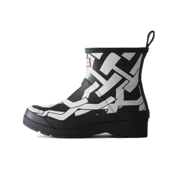 HUNTER Abrasion Resistant Rain Boots Women's Black White