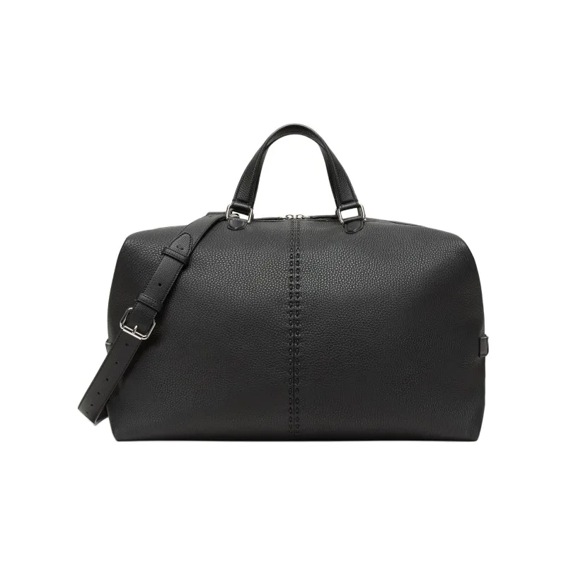 FENDI Calfskin Handbag Shoulder Bag Crossbody Bag Travel Bag Men's Black-0
