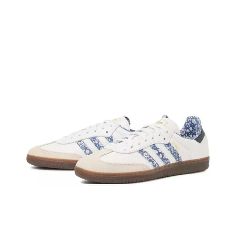 LIBERTY x Adidas Originals SAMBA OG Low Top Skateboard Shoes Unisex White-2