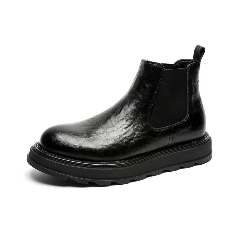 Chi Wolf Short Chelsea Boots Men Black-1