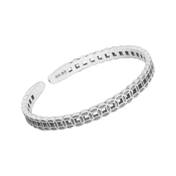 Old Qingyun Silver Building 999 Fine Silver Bangles Unisex