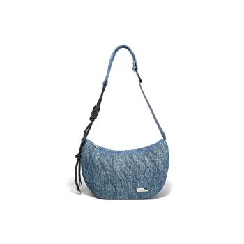 SMTING STUDIO Fabric Crossbody Bag Medium Size Unisex Denim Blue