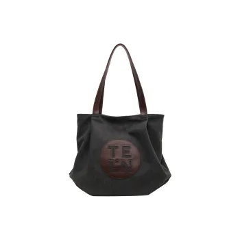 SUN ERATH&U PU Shoulder Bag Women's Khaki/Dark Tea/Ecru