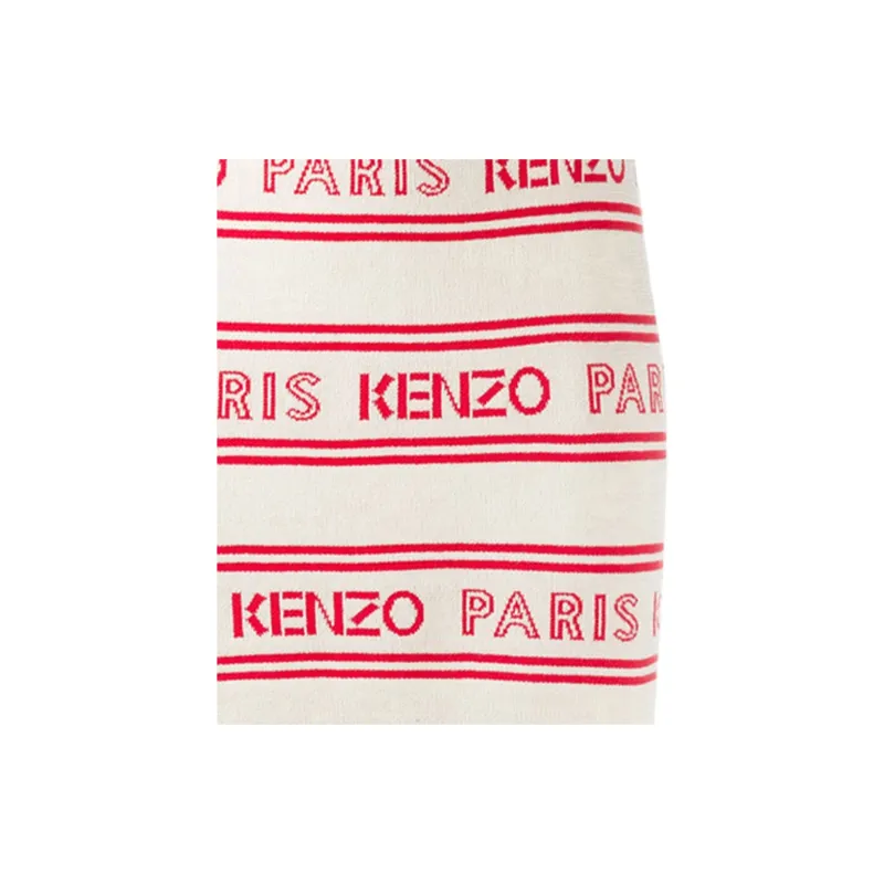 KENZO Letter Logo Casual Short Skirts Women's White-4