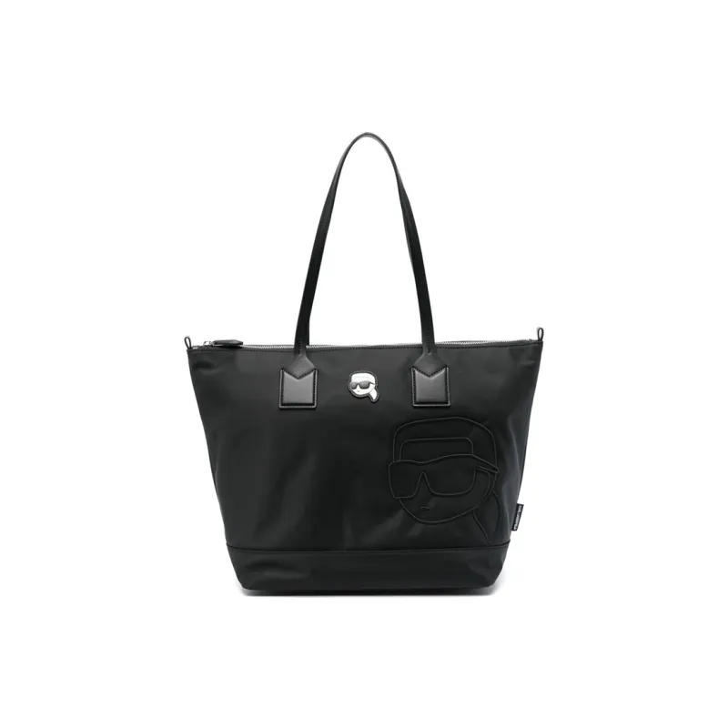 KARL LAGERFELD Recycled Polyamide Tote Bag, Shopping Bag, Shoulder Bag Tubas Women's Black-0