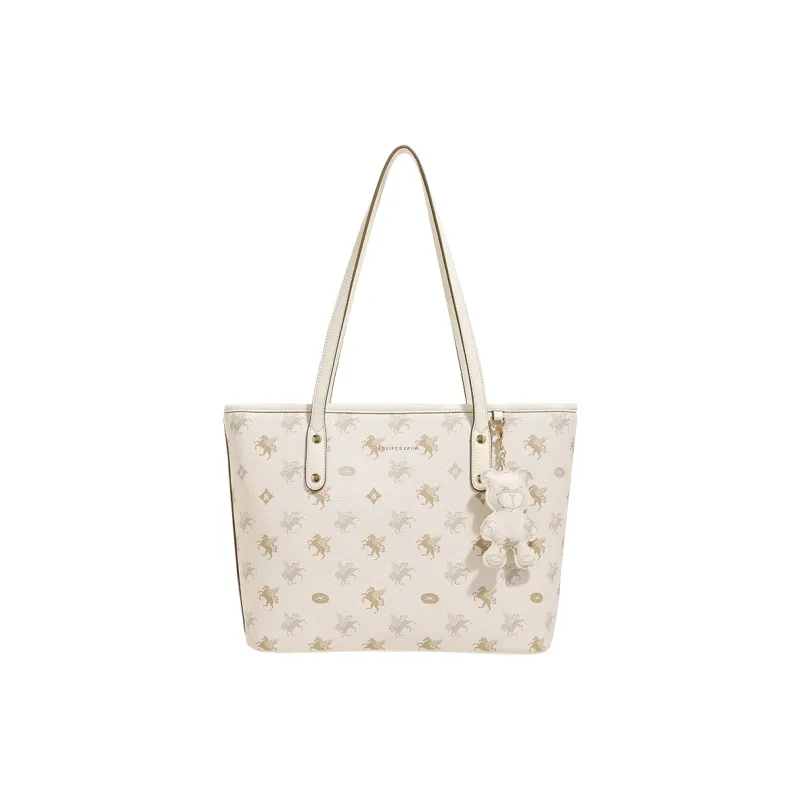 H YXIANG Cow Leather Tote Bag Shopping Bag Shoulder Bags Women's Nut Apricot/Ecru/Phantom Blue-9