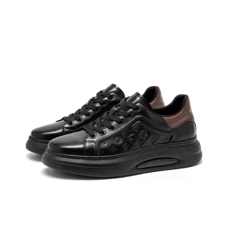Satchi Wear Resistant Low Top Skateboard Shoes Men's Black-2