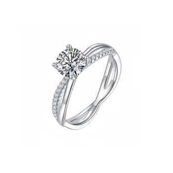 Stone On The Line S925 Silver Moissanite Rings Women's