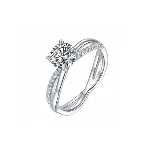 Stone On The Line S925 Silver Moissanite Rings Women's