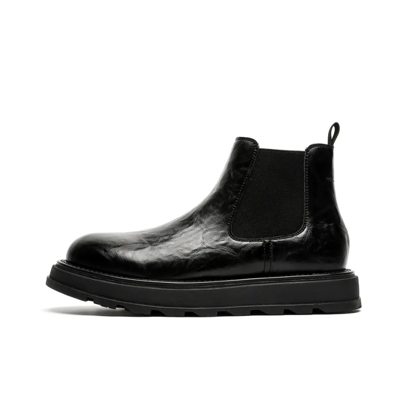 Chi Wolf Short Chelsea Boots Men Black-0
