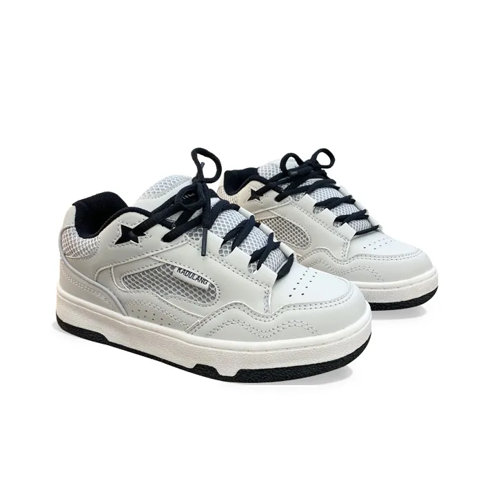 XLAIII Anti Slip Wear Resistant Low Top Skateboard Shoes Unisex Gray-2