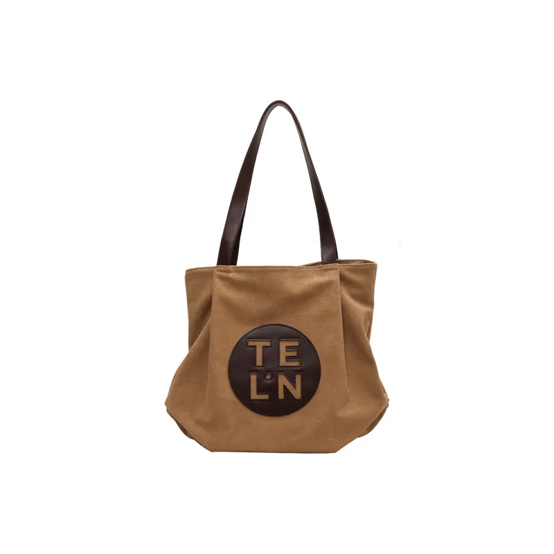 SUN ERATH&U PU Shoulder Bag Women's Khaki/Dark Tea/Ecru-2