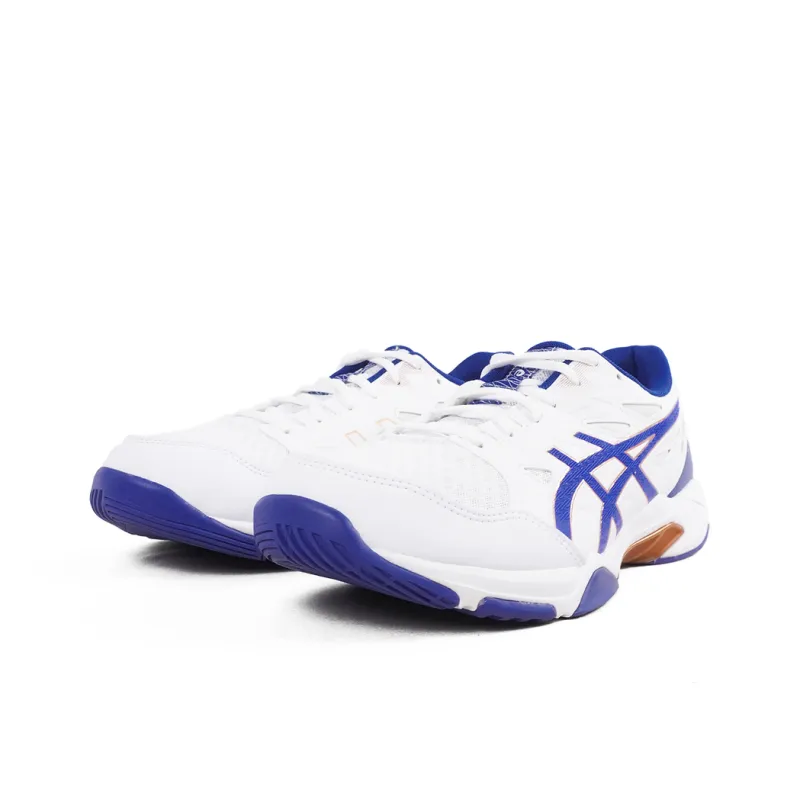 Asics Gel Rocket 11 Cushioning Low Top Badminton Shoes Unisex White Blue-2