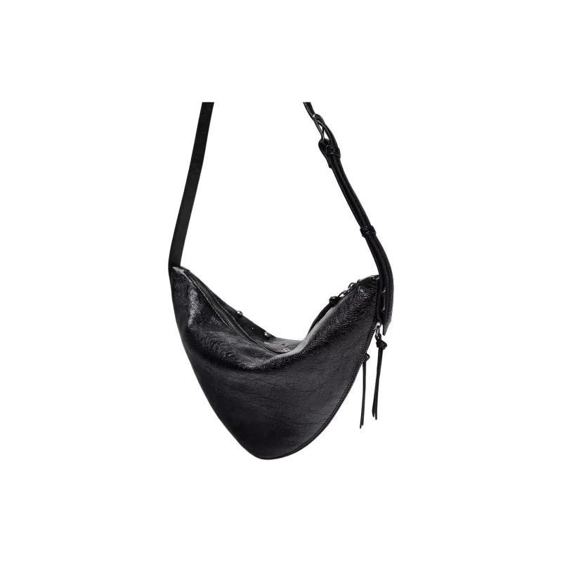 ZARA Polyurethane Crossbody Bag Shoulder Bag Small Size Women's Black-3