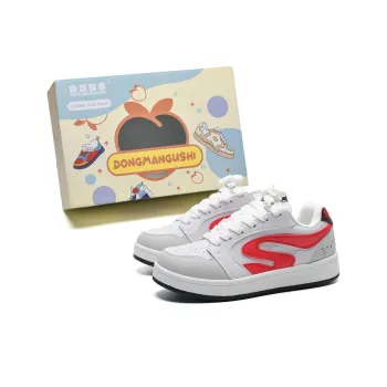 Anime Story Slip Resistant, Abrasion Resistant, Lightweight, Breathable Low Top Skateboard Shoes Women's White Red