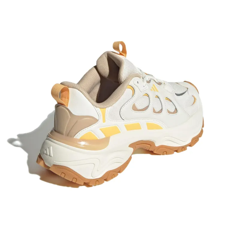 Adidas Cushioning Wear Resistant Low Top Chunky Sneakers Women's White Yellow-3