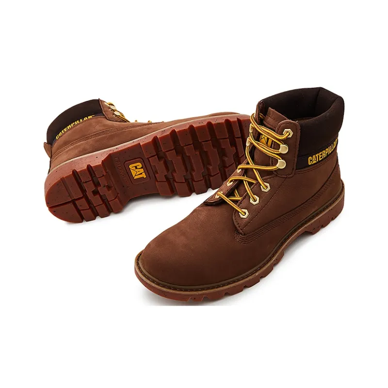 CAT Colorado Series E Wear Resistant Short Outdoor Boots Unisex Dark Brown-1