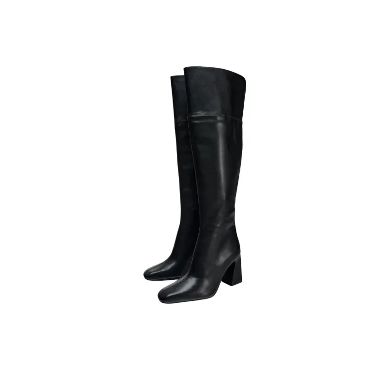 ZARA Over-the-knee Boots 9cm Women's Black-2