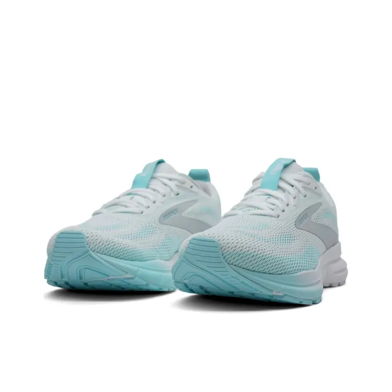 Brooks Anti Slip Wear Resistant Low Top Casual Running Shoes Women's White Blue Gray-2
