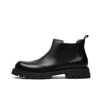 CROWN Chelsea Boots Men's Black One Yard Larger