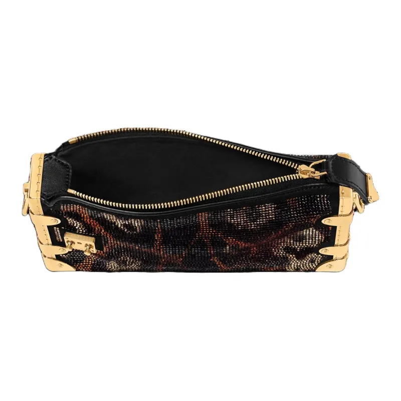 LOUIS VUITTON SLIM Calfskin Shoulder Bag Unisex Black-3