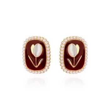 QLADY S925 Silver Stud Earrings Women's