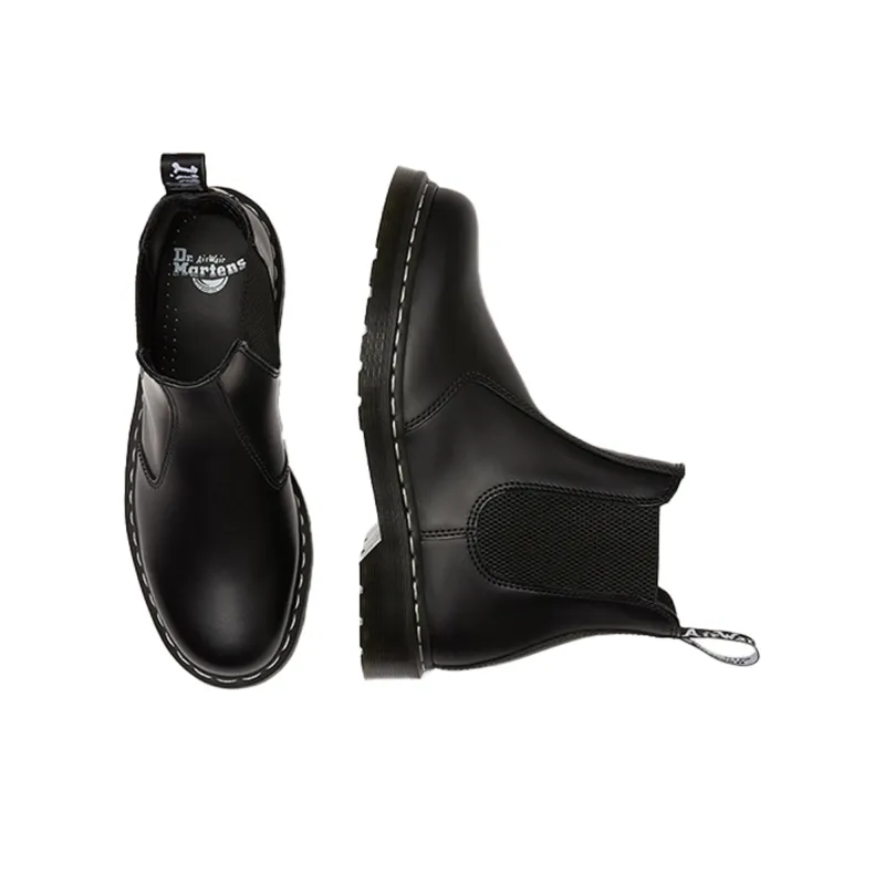 Dr.Martens 2976 White Stitch Leather Chelsea Boots 'Black'-2