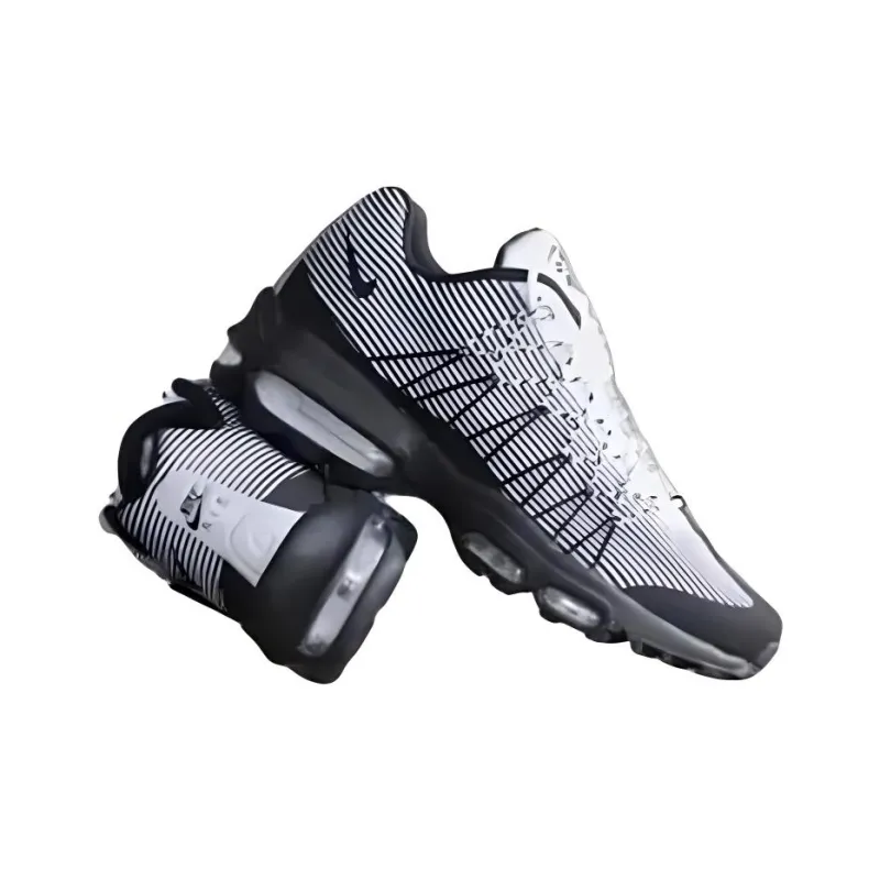 Nike Air Max 95 Anti-Slip Wear-Resistant Low-Top Running Shoes Unisex White Black-2