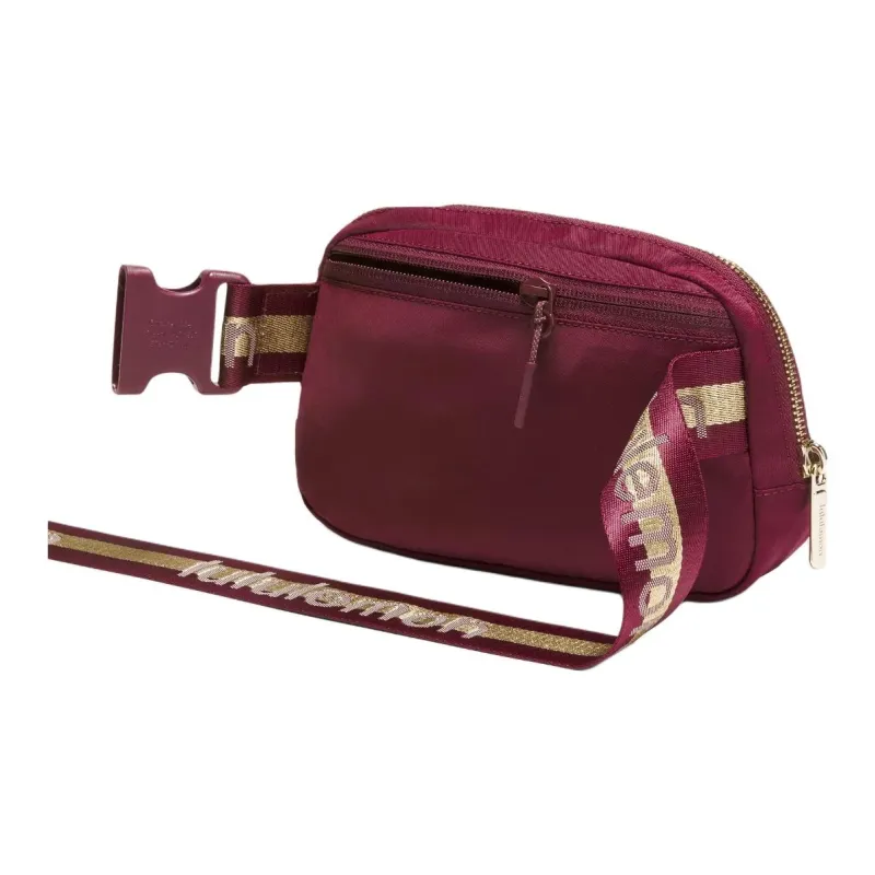 Lululemon Nylon Fanny Pack Unisex Deep Luxurious Red & Gold-2