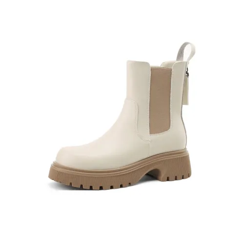 JOSINY 12.5cm Chelsea Boots 5cm Women's Ecru