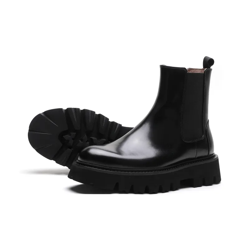 ELLE HOMME Crew Chelsea Boots 5cm Men's Black-2